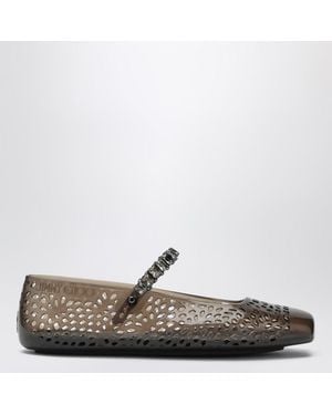 Jimmy Choo The Jelly Ballerinas Schwarze Transparent Mit Kristallen - Braun
