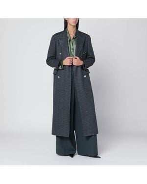 Tagliatore Cappotto doppiopetto a spina di pesce - Blu