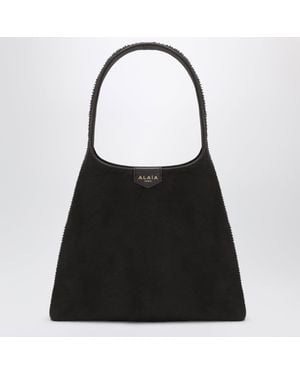 Alaïa Mini-Hobo-Tasche Aus Schokoladenbraunem Leder - Schwarz