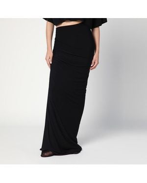 スカート ALAIA LONG DRAPED BLACK SKIRT IN JERSEY ALAÏA BLACK SOFT JERSEY DRAPED SKIRT |ALAÏA CA