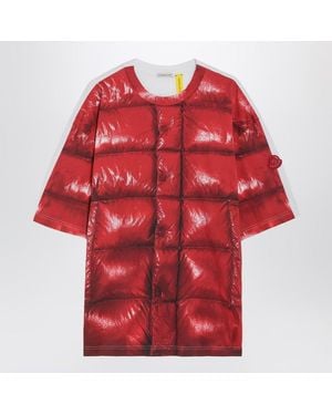 Moncler x A$AP ROCKY T-shirt rossa in cotone con stampa digitale - Rosso