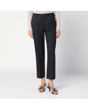 Prada Anthracite Wool Trousers - Blue