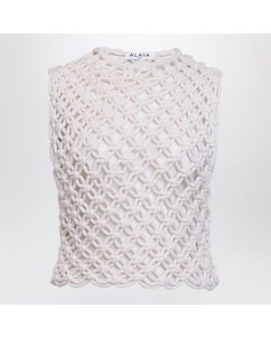 Alaïa Knotted Sleeveless Tank Top - White