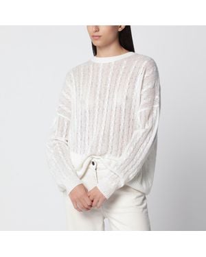 Lisa Yang Pull Amabel Torsadé En Cachemire Et Soie Coloris Crème - Blanc