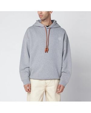 Loewe Sweatshirt With Leather Flamenco Drawstring - Grey