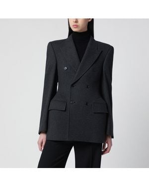 Balenciaga Double-Breasted Cashmere Jacket - Black
