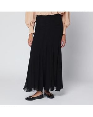 Chloé Silk Muslin Maxi Skirt - Black