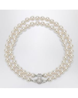 Vivienne Westwood Graziella Platinum Choker With Synthetic Pearls - Metallic