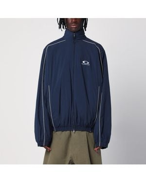 Balenciaga Loop Sports Icon Navy Tracksuit Jacket - Blue