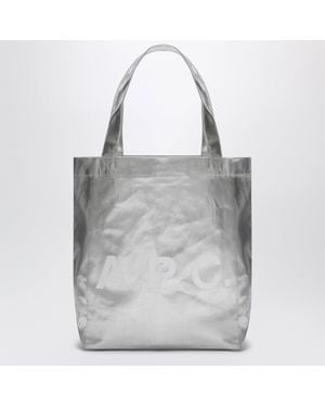 A.P.C. Small Lou Metallic Tote Bag - Grey