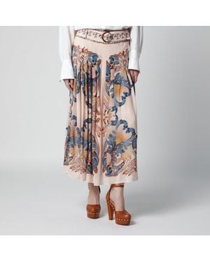 FARM Rio Sea Garden Pleated Skirt - Multicolour
