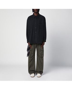 Destin Charcoal Wool And Cashmere Overshirt - Black