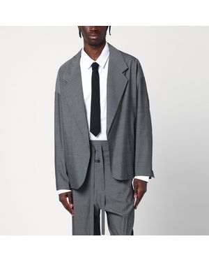 Fear Of God Gray Single-breasted Jacket In Cotton And Wool