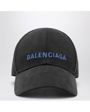 Balenciaga Baseball Cap With Embroidered Logo - Black
