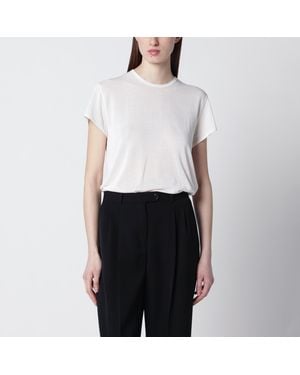 TOTEME Ecru Silk Crêpe T-Shirt - White