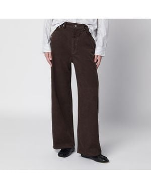 DUNST Wide-Leg Corduroy Jeans With Retro Wash And Five-Pocket Styling - Brown