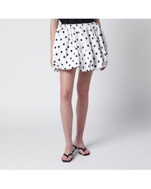 Patou Polka-Dot Bloomer Mini Skirt - White