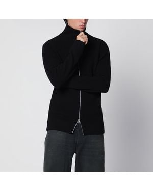 Maison Margiela Zip-Up Knit Cardigan - Black