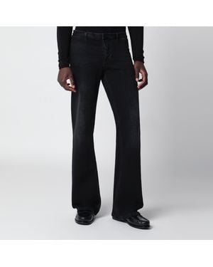 Gucci Stretch Denim Trousers With Washed Effect - Black