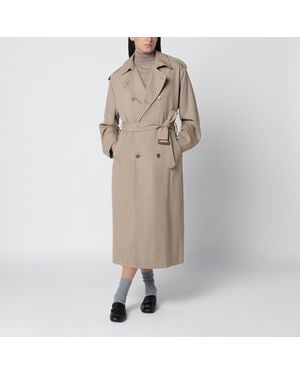 AURALEE Wool Trench Coat With Removable Lining - Natural