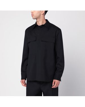 Jil Sander Wool Shirt With Pockets - Black