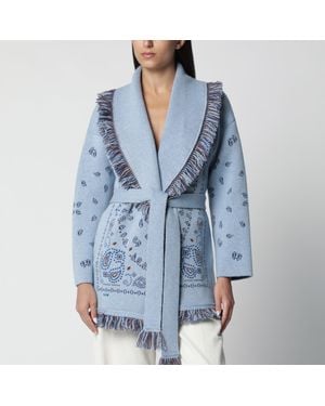 Alanui Bandana Jacquard Cardigan - Blue