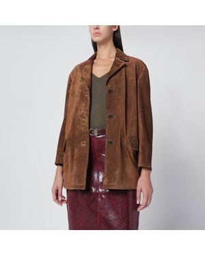 Salvatore Santoro Tobacco-Colored Suede Jacket - Brown