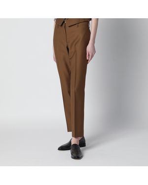 Burberry Wool And Mohair Trousers - Brown