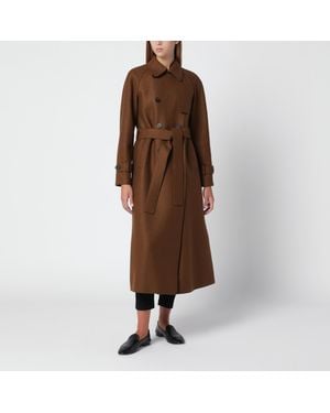 Harris Wharf London Biscuit Belted Wool Coat - Brown