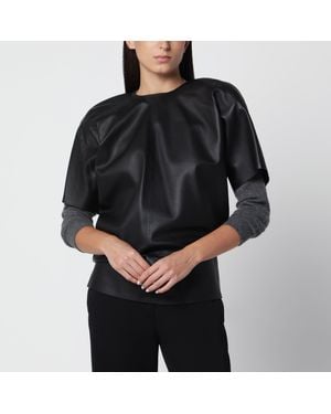 TOTEME Lambskin Cocoon Top - Black