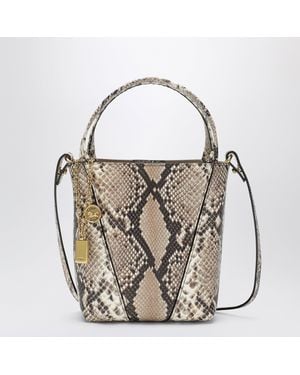 Chloé Kleine Spin Tote Bag Aus Leder Mit Pythonprägung - Mettallic