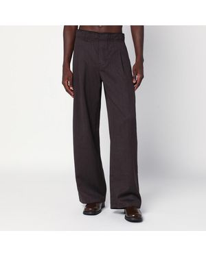 Our Legacy Pantalone ampio marrone in lana - Nero