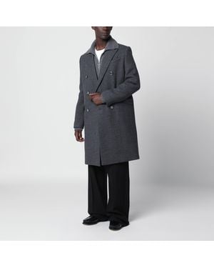 Ami Paris Double-Breasted Wool Coat - Black