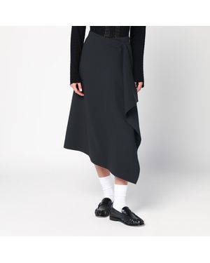 Ami Paris Anthracite Wool Skirt - Black