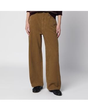 DUNST Wide-Leg Corduroy Jeans - Brown