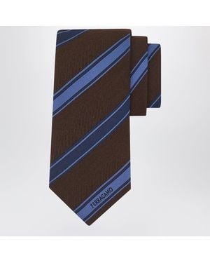 Ferragamo Regimental-Jacquard-Krawatte - Blau