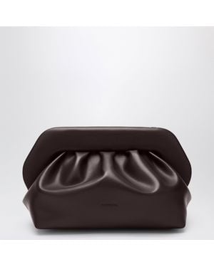 THEMOIRÈ Bios Plum-Colored Leather Clutch Bag - Brown