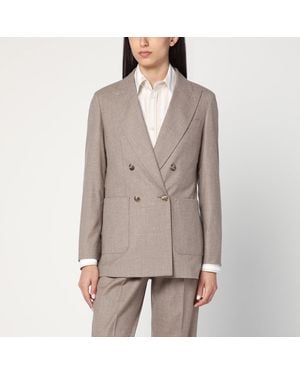 Max Mara Double-Breasted Cashmere Jacket - Grey