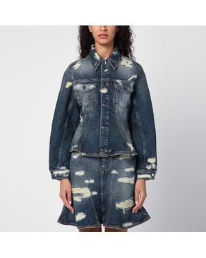 Marc Jacobs Washed Denim Jacket With Worn Details - Blue