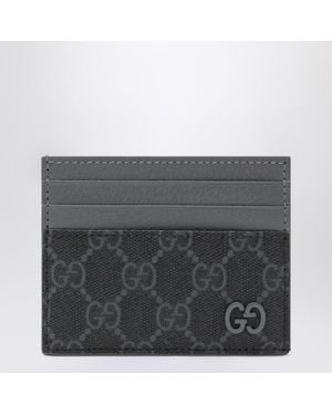 Gucci Gg Card Holder With Trims - Grey