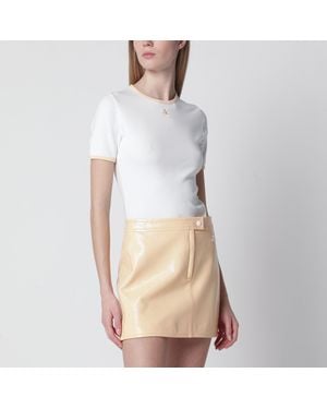 Courreges Contrast Cotton Crew-Neck T-Shirt - White