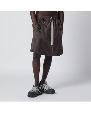 Moncler Mud-Colored Drawstring Kilt Shorts - Black