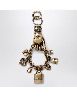 Chloé Symbols Hand & Heart Bag Charm - Metallic