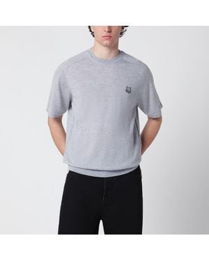 Maison Kitsuné Mélange Fox Head Wool Jumper - Grey