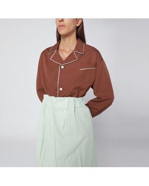 Prada Tobacco Coloured Pyjama Style Shirt - Brown