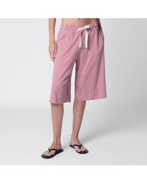 Jacquemus Rot-Weiß Gestreifte Bermudashorts - Pink