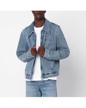 Ami Paris Denim Zip-Up Ami De Coeur Jacket - Blue