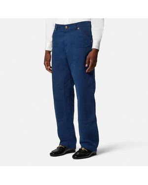 Versace Petrol Cotton Carpenter Pants - Blue