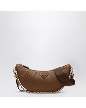 Prada Demi-lune Shoulder Bag Brandy In Re-nylon - Brown