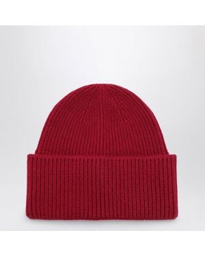 Destin Bonnet En Laine Et Cachemire Bordeaux - Rouge